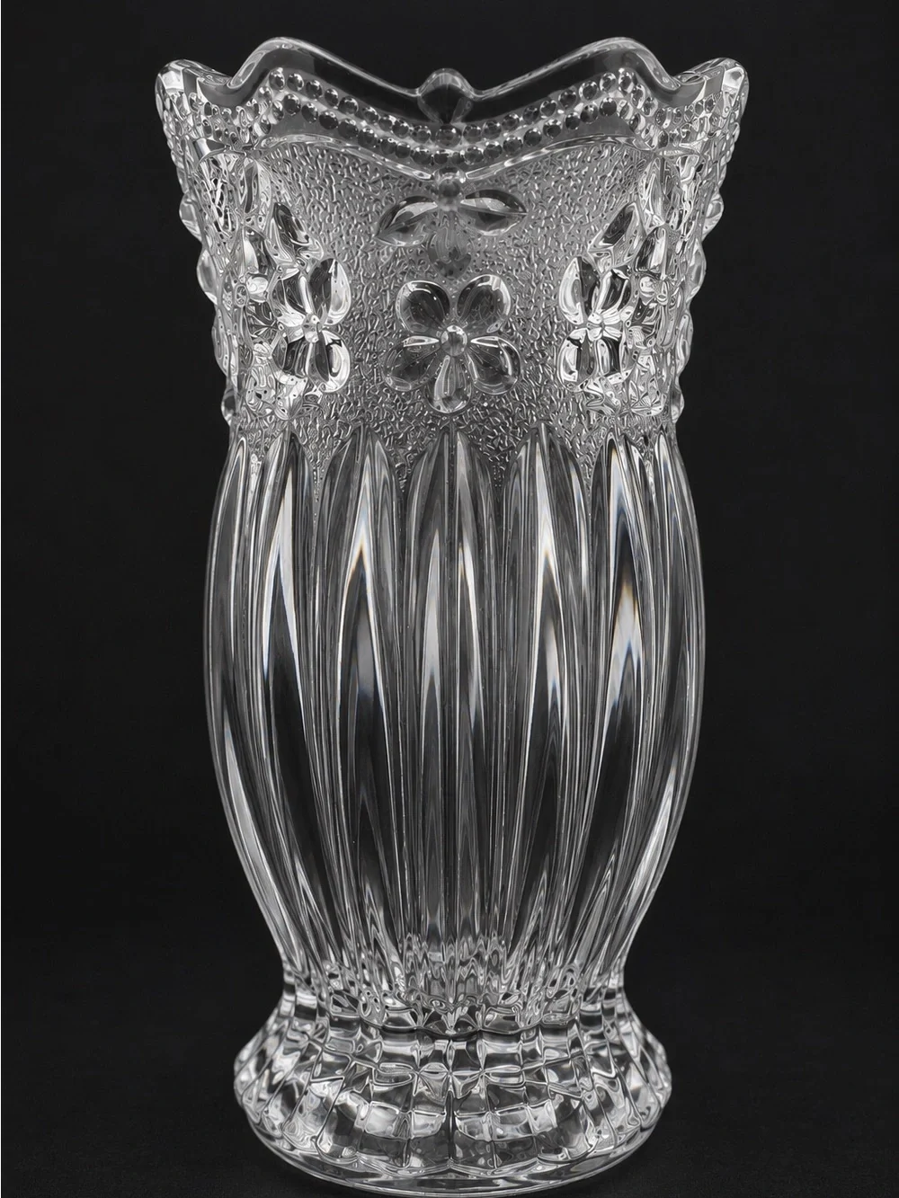 Studio Nova Floral Lace Crystal Bud Vase 5” Vintage Japan
